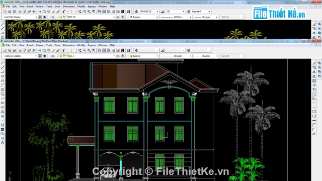 bản vẽ 3 tầng,biệt thự 3 tầng,bản vẽ autocad biệt thự 3 tầng,biệt thự 2 tầng,file cad 3 tầng